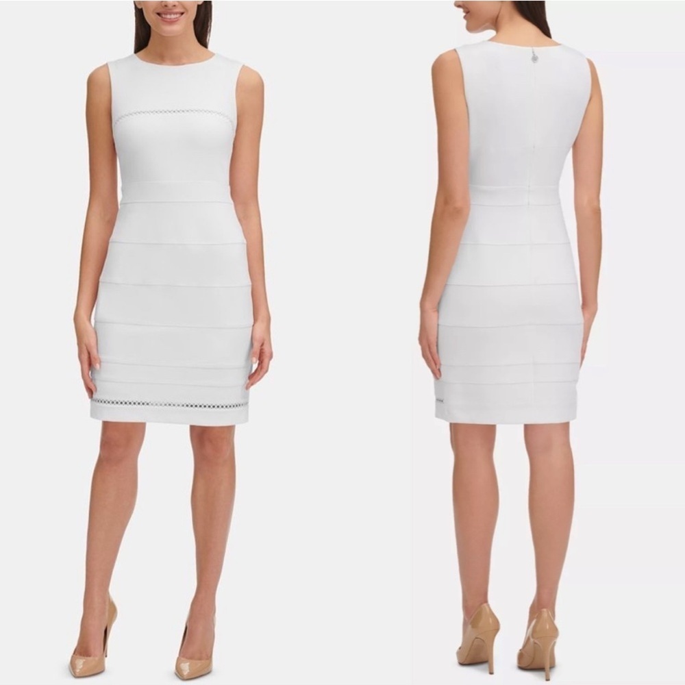Tommy Hilfiger Circle Trim Party Cocktail Dress White Size 6